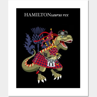 Clanosaurus Rex HAMILTONsaurus rex Hamilton Modern Red Scotland Ireland Family Tartan Posters and Art